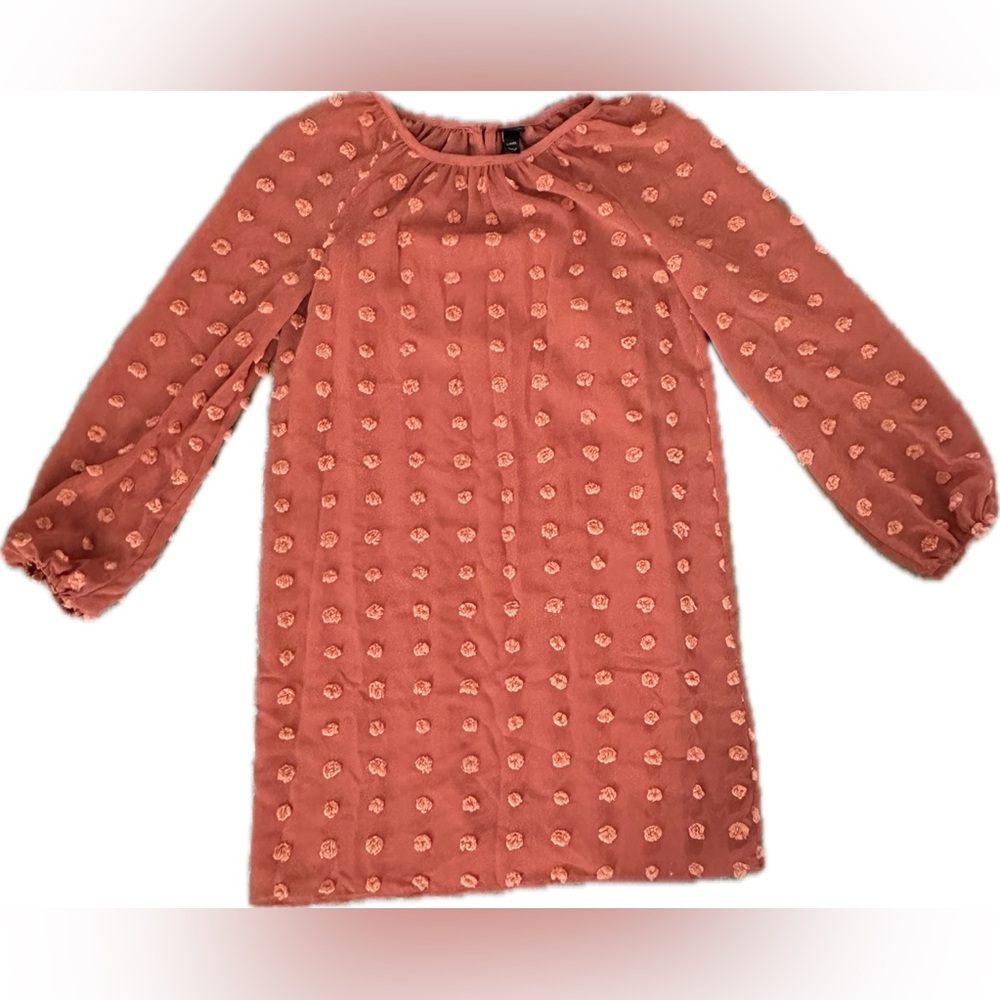 Art Class Dot Print Long Sleeve Dress